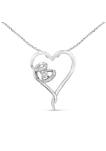 Sterling Silver 1/10 ct TDW Diamond Heart Pendant Necklace(H-I,I1-I2)