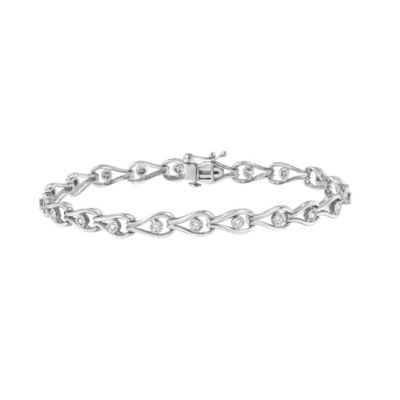 Belk & Co. Sterling Silver Sparkling Link Bracelet | belk