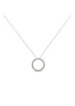 Sterling-Silver 3/4ct TDW Diamond Hoop Circle Pendant Necklace (I-J, I3)