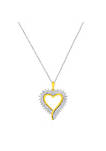 Lab Created 10k Yellow Gold Plated Sterling Silver 2 1/5ct TDW Lab-Grown Diamond Heart Pendant Necklace (F-G ,VS2-SI1)