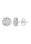 Lab Created .925 Sterling Silver 1ct TDW Lab-Grown Diamond Cluster Stud Earring (F-G, VS2-SI1)