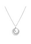 .925 Sterling Silver Pave-Set Diamond Accent Fashion Circle 18" Pendant Necklace (I-J Color, I1-I2 Clarity)