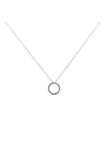 Sterling-Silver 1/4ct TDW Diamond Hoop Circle Pendant Necklace (I-J, I2-I3)
