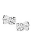 Lab Created .925 Sterling Silver 1/2ct TDW Lab-Grown Diamond Floral Cluster Stud Earring (F-G, VS2-SI1)