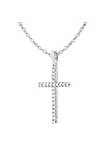 Lab Created .925 Sterling Silver 1/4ct TDW Lab-Grown Diamond Cross Pendant Necklace (F-G, VS2-SI1)