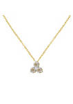 14K Yellow Gold Plated .925 Sterling Silver 1/4 Cttw Diamond 3 Stone Trio 18" Pendant Necklace (J-K Color, I1-I2 Clarity)