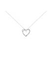 .925 Sterling Silver 1/4 Cttw Prong Set Round-Cut Diamond Woven Double Heart 18" Pendant Necklace (I-J Color, I2-I3 Clarity)