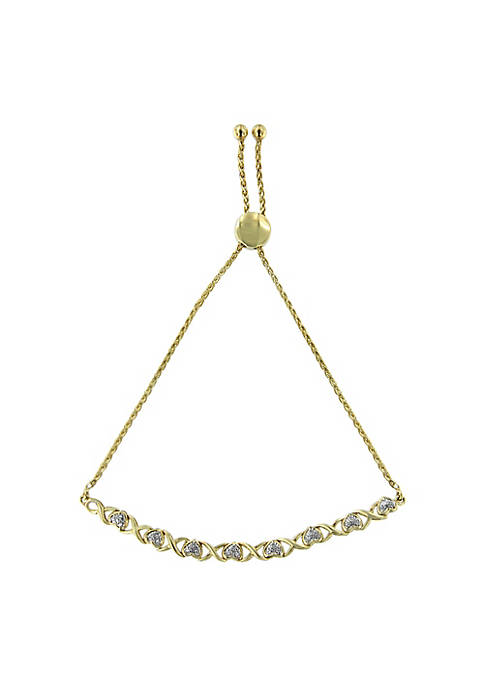 Haus of Brilliance Yellow Plated Sterling Silver 1/10ct