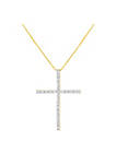 .925 Sterling Silver 2.0 Cttw Round Shape Diamond 1-1/4" Cross Pendant with Box Chain Necklace (I-J Color, I1-I2 Clarity) - 18"