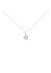 .925 Sterling Silver 1 cttw Diamond 7 Stone Flower Cluster 18" Pendant Necklace (I-J Clarity, I1-I2 Color) - 18"