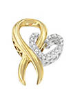 10K Yellow Gold and .925 Sterling Silver 1/10 cttw Diamond Heart Pendant Necklace (H-I, I1-I2)