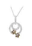 .925 Sterling Silver 1 cttw Round Cut Diamond Floral Garden Pendant Necklace (H-I, I1-I2)