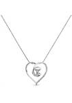 .925 Sterling Silver 1/4 Cttw Brilliant-Cut Diamond Open Heart Twisted Awareness Ribbon 18" Pendant Necklace (H-I Color, I1-I2 Clarity)