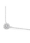 .925 Sterling Silver 1/2 Cttw Diamond Miracle Set Flower Cluster Pendant Necklace with Cable Chain (I-J Color, I1-I2 Clarity) - 18”