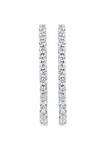 14K White Gold 2.0 Cttw Round Brilliant Cut Diamond Oblong Hinged Leverback Hoop Earrings (I-J Color, I1-I2 Clarity)