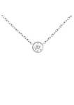 10K Gold 0.25 Carat Diamond Classic Bezel-Set Solitaire Pendant Necklace with 16"-18" Adjustable Chain (H-I Color, SI2-I1 Clarity)