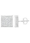 10K White Gold 2ct TDW Princess-Cut Composite Diamond Stud Earring (I-J ,I2-I3)