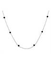 .925 Sterling Silver 1.0 Cttw Bezel Set Treated Black Diamond 18" Station Necklace (Treated Black Color, I2-I3 Clarity)