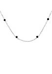 .925 Sterling Silver 1.0 Cttw Bezel Set Treated Black Diamond 18" Station Necklace (Treated Black Color, I2-I3 Clarity)