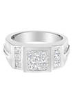 Mens 14K White Gold Diamond Cluster Ring (2 cttw, G-H Color, SI1-SI2 Clarity)