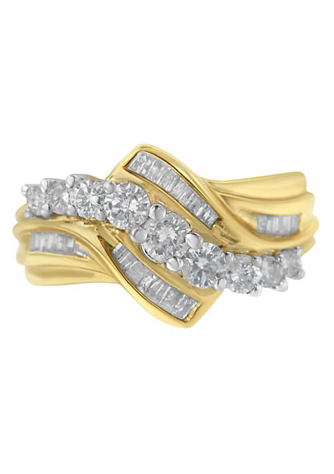Haus of Brilliance 10K Two-Toned Diamond Bypass Ring