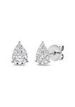 18K White Gold 5/8 Cttw Round Composite Diamond Tear-Shaped Drop Cluster Stud Earrings (F-G Color, VS1-VS2 Clarity)