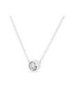 .925 Sterling Silver 1/2 Cttw Diamond Bezel 18" Pendant Necklace (I-J Color, I2-I3 Clarity)