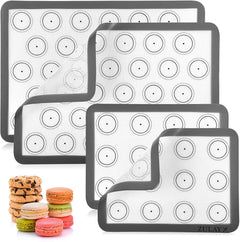 Zulay Kitchen Silicone Baking Mat with Pre-Printed Macaron Circles