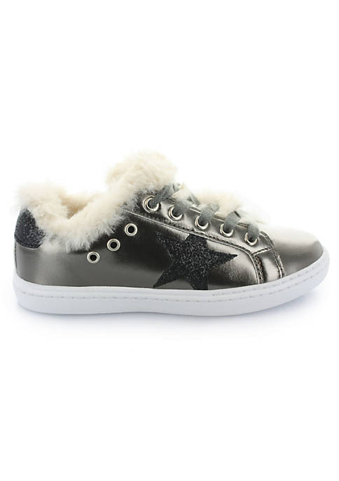 Hoo Shoes Avas Fur Star Lace Sneaker