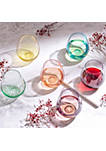 Hue Colored Stemless Wine Glasses - Set of 6