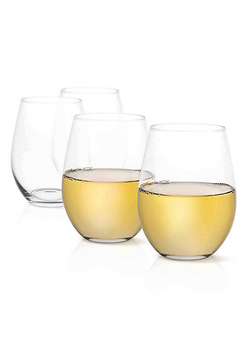 JoyJolt Spirits Stemless Crystal Wine Glasses