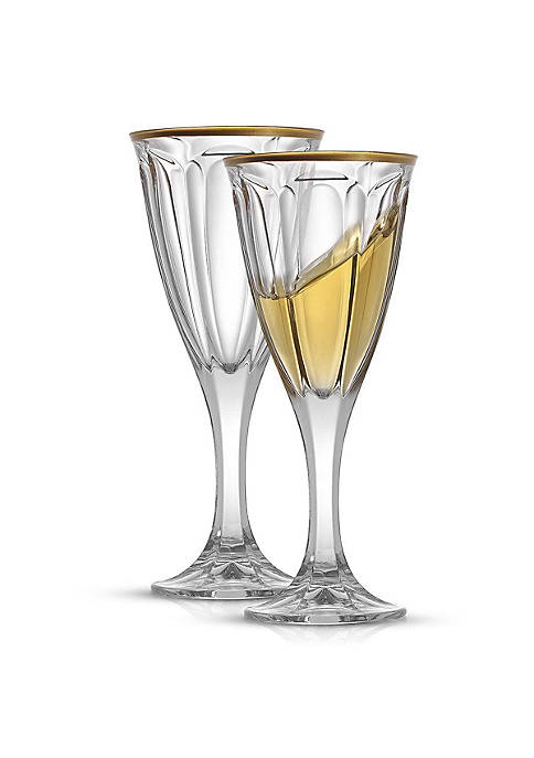 JoyJolt Windsor Crystal White Wine Glasses