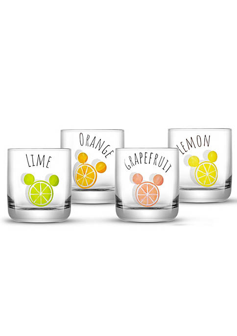 Disney Mickey Mouse Citrus Short Drinking Glass - Set of 4