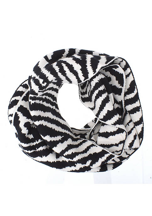 Club Rochelier Large Zebra Pattern Knit Scarf