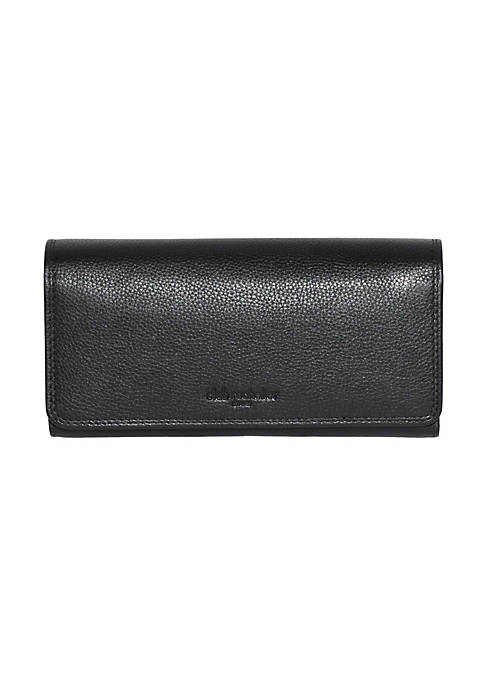 Club Rochelier CLUTCH WALLET WITH CHECKBOOK &amp; GUSSET