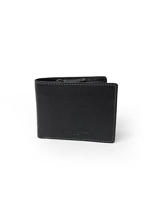 SLIM MENS FULL LEATHER WALLET WITH ZIPPERED POCKET