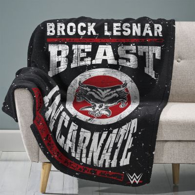 Sleep Squad Wwe Brock Lesnar Beast Incarnate 60â X 80â Raschel Plush Blanket