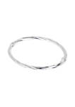 Lab Created Sterling Silver Twisted Oval Hinged Bangle