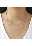 Lab Created Sterling Silver Set of 3 Chain Necklaces