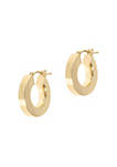 Lab Created Sterling Silver Polished Round Hoop Earrings 0.75
