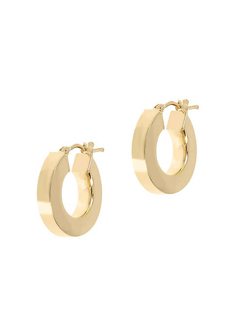 Lab Created Sterling Silver Polished Round Hoop Earrings 0.75