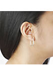 Lab Created Sterling Silver Oval Hoop Earrings 1