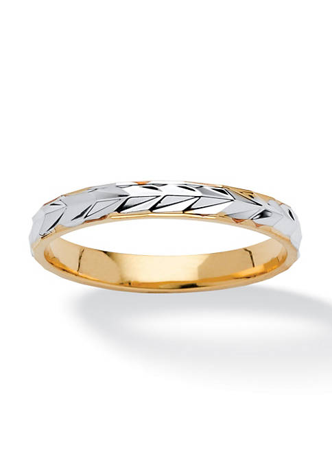 Palm Beach Jewelry Textured Wedding Ring Band in