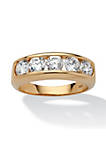 Mens 2.50 TCW CZ Wedding Band in Gold-Plated Sterling Silver
