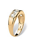 Mens 2.50 TCW CZ Wedding Band in Gold-Plated Sterling Silver