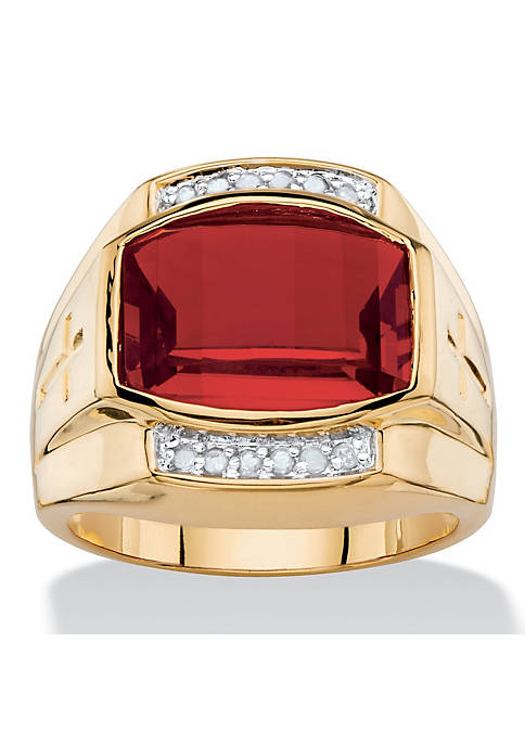 Palm Beach Jewelry Mens 5.61 TCW Created Red