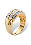 Mens 1.32 Cttw. Cubic Zirconia 14k Gold over .925 Silver Channel Ring
