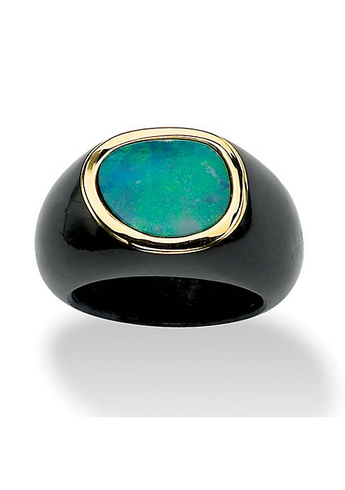 Palm Beach Jewelry Genuine Blue Opal and Black