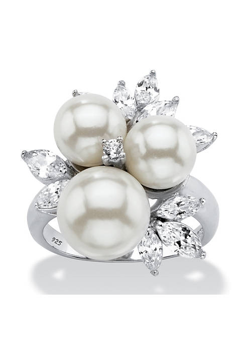 Palm Beach Jewelry 1.84 TCW Simulated Pearl and