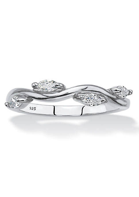 Palm Beach Jewelry .40 Cttw Marquise-Cut .925 Sterling
